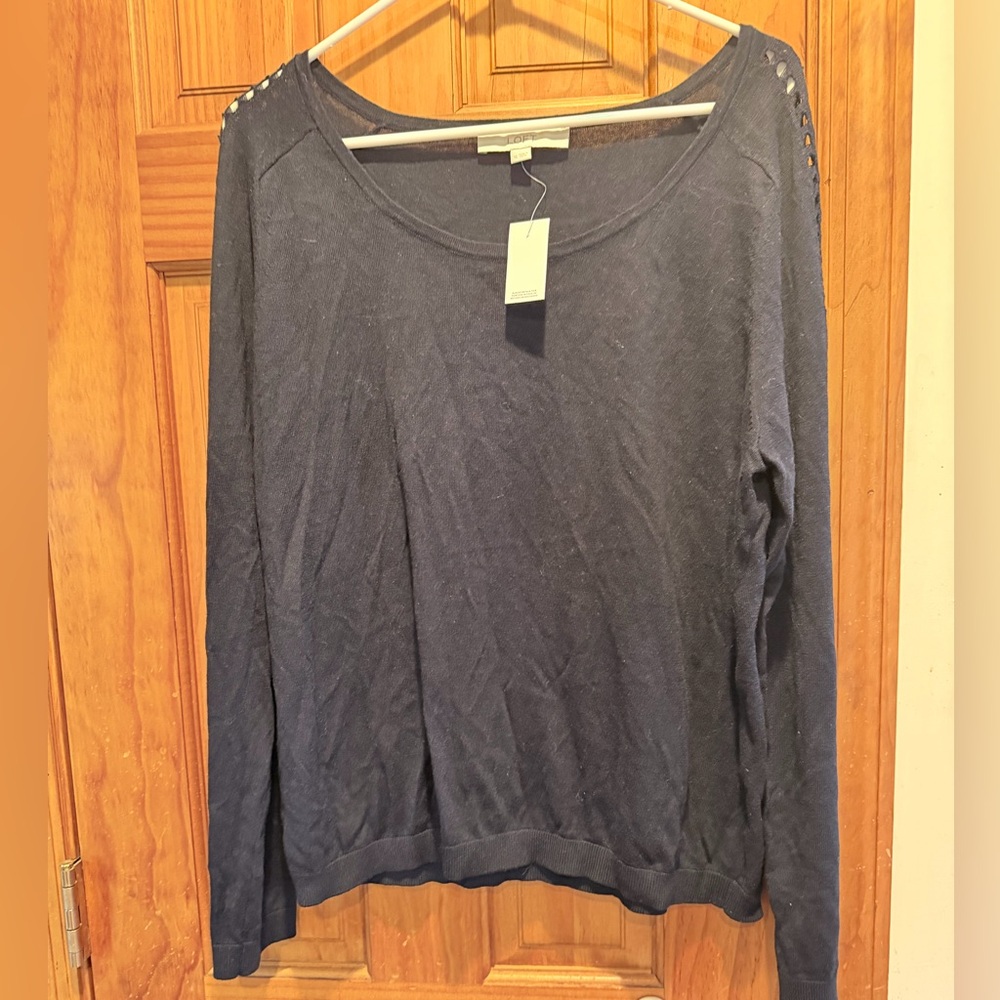 LOFT Dark Blue Long Sleeve Top